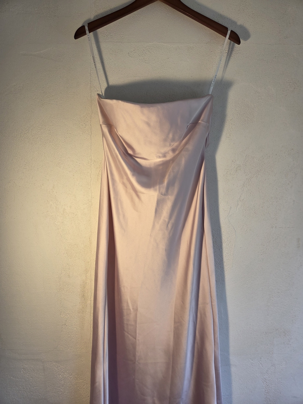 After Six Pink Satin Strapless Formal Dress XS Corset Button Back Bridesmaid